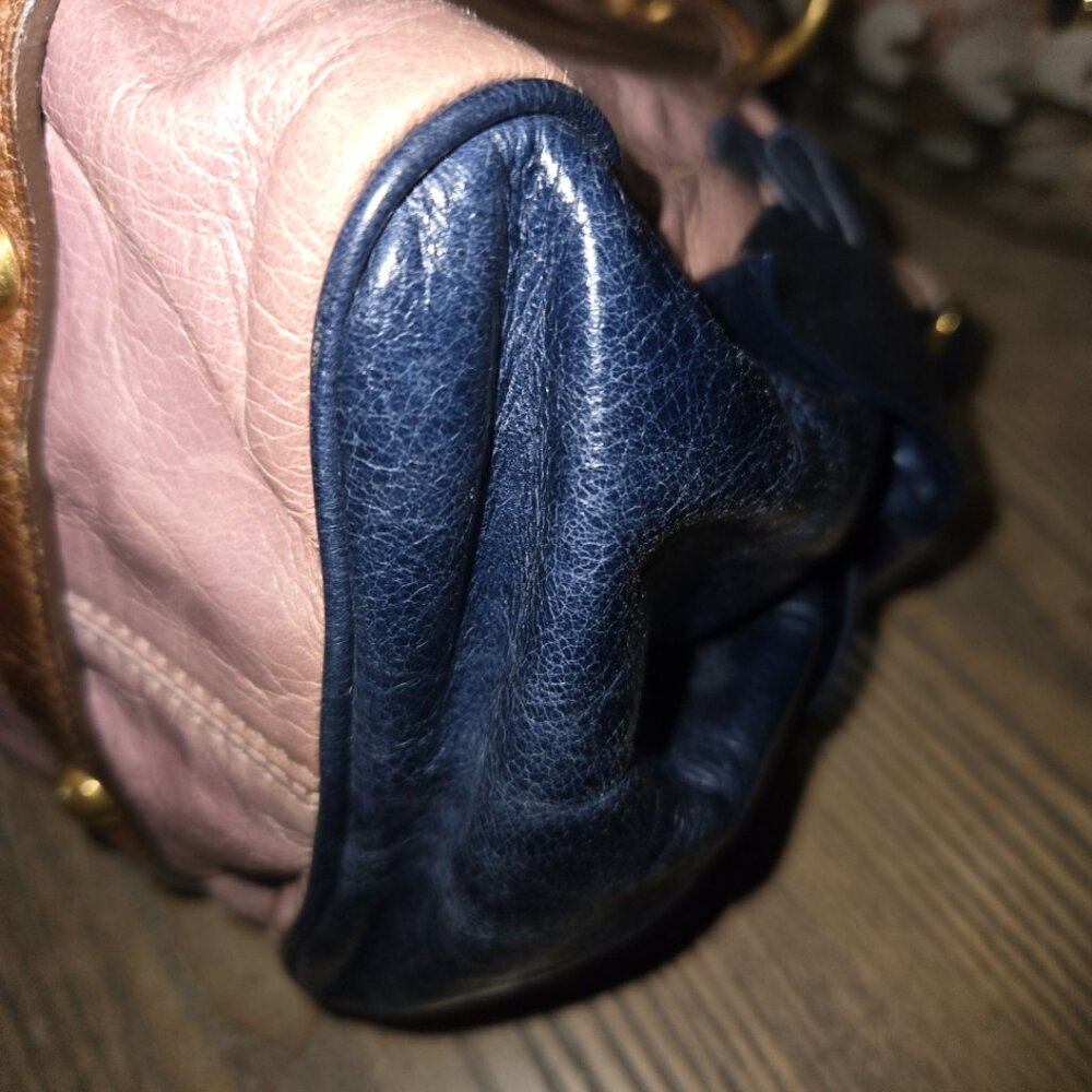 EUC Authentic Rare Tricolor MiuMiu Vitello 2 way Satchel - Picture 6 of 15